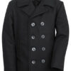 Classic Melton Pea Coat in Larger Sizes (Navy)