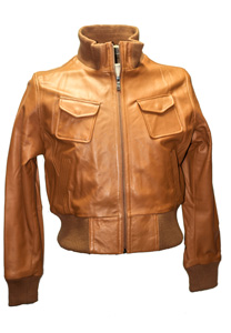Knoles & Carter Women Genuine Leather Jacket - Brown Lambskin Leather Jacket with Quilted Pattern and Zipper Closure