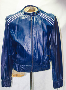 Knoles Carter Women Blue Genuine Leather Jacket - Front View