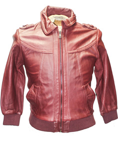 Knoles & Carter Women Burgundy Genuine Leather Jacket - Front View