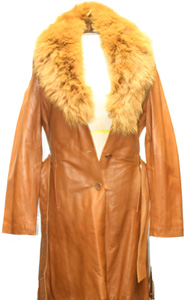 Three-Quarter Length Gobi Leather Coat for Men
