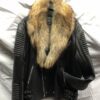MEN: Moto Leather Jacket with Real Raccoon Fur