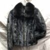 Women’s Mink Fur Bomber Jacket with Fox Fur Collar