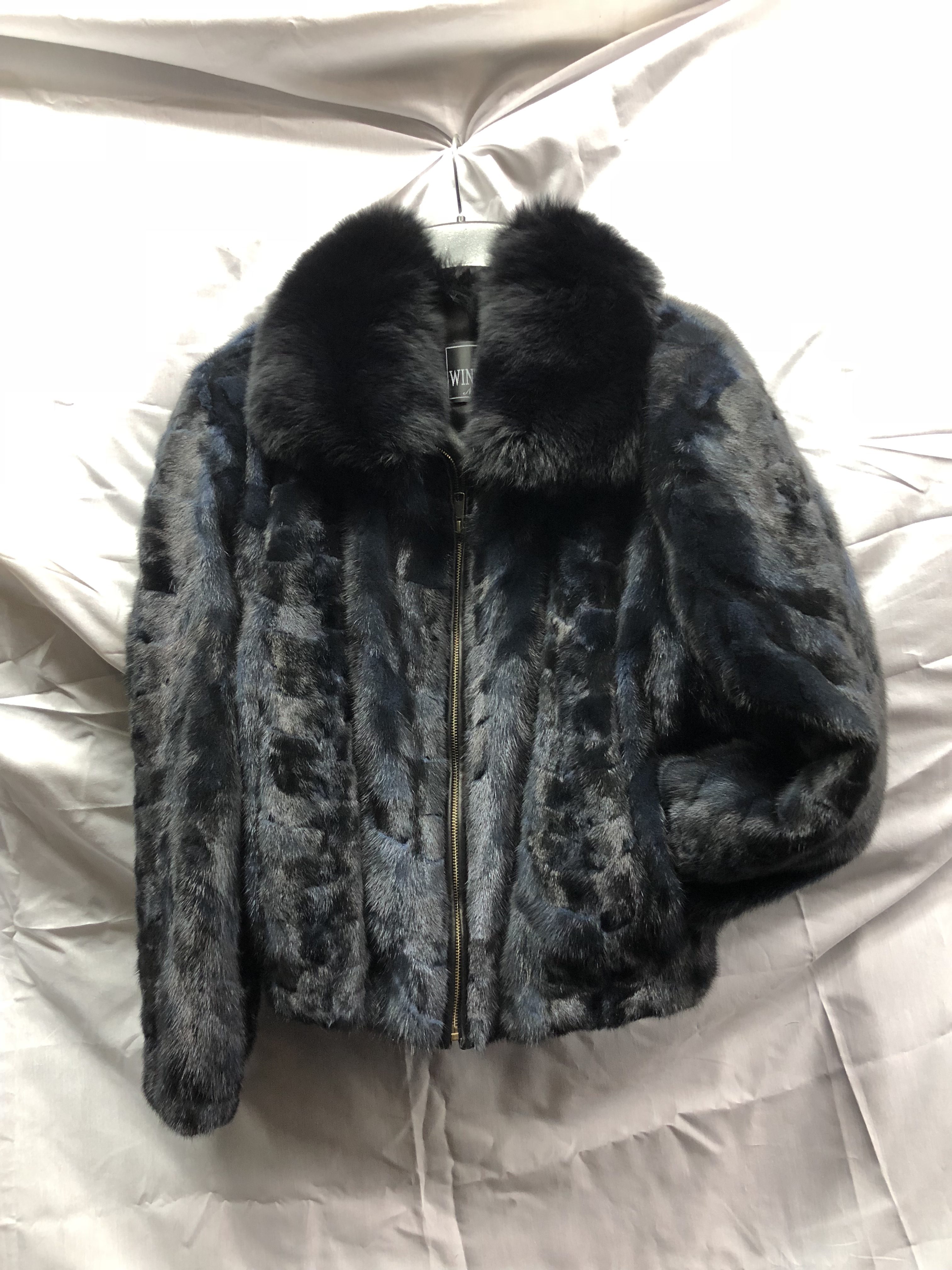 Women’s Mink Fur Bomber Jacket with Fox Fur Collar | Leather ...
