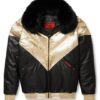 Goose Country V-Bomber Two-Tone: Black/Gold Leather