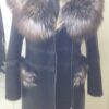 Shearling Sheepskin Coat With Red Fox Fur