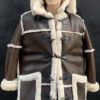 MEN SHEARLING- 7/8 BROWN WITH BROWN WITH HOOD