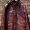 Men Military Leather Jacket With Hoody